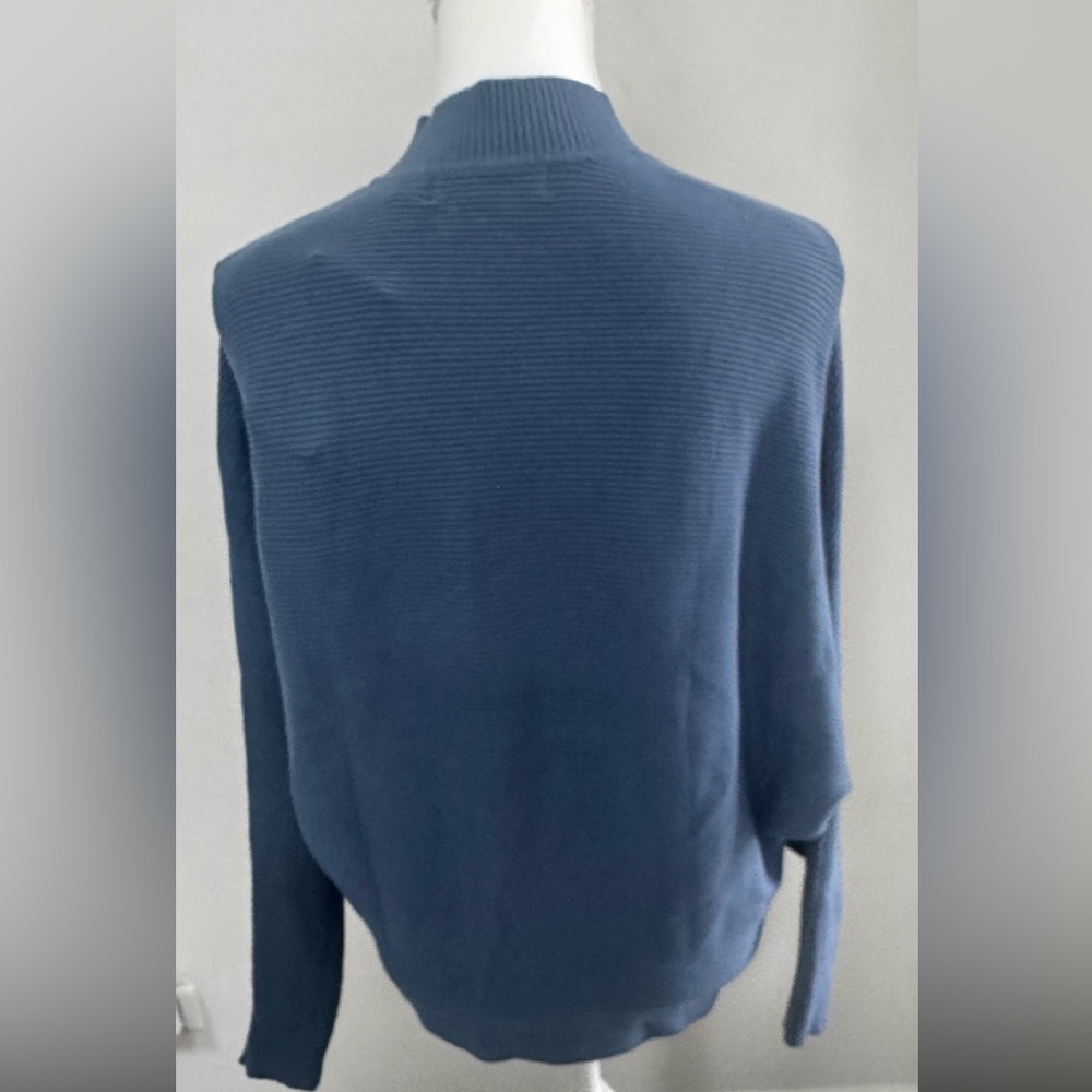 Cozy Women’s Blue Turtleneck Sweater - Picture 3 of 7